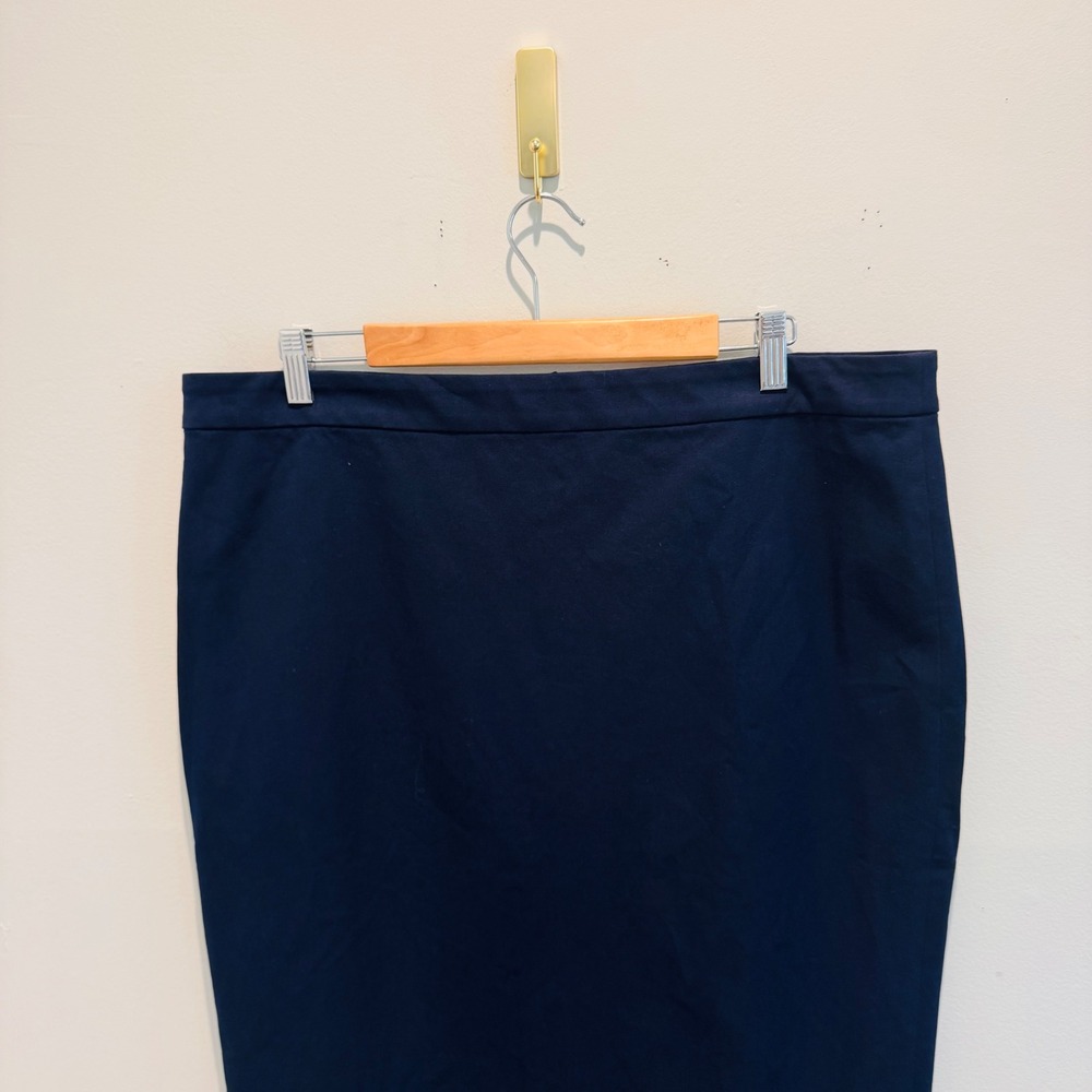 J.Crew Navy No. 2 Pencil Skirt Bi-Stretch Cotton blend Workwear | Size 16 NWT - Picture 5 of 13